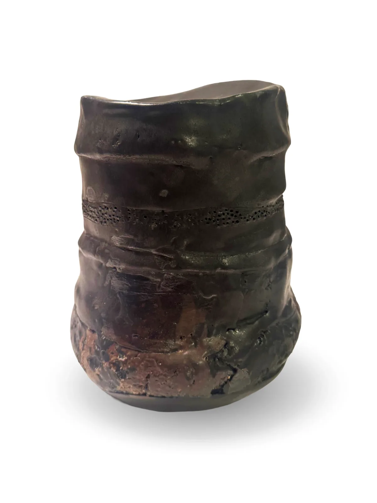 Layered Tower 01, hand-built ceramic by Yael Aloni-Netzer